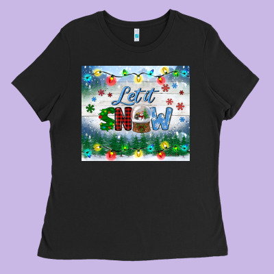 Let It Snow Tumbler Ladies Tee Designed By Bundleandbundleshop