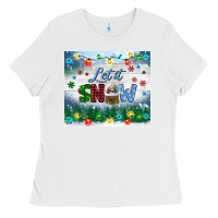 White let it snow tumbler Ladies Tee - BundleAndBundleShop