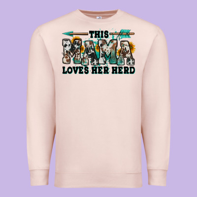 This Mama Loves Her Herd Goats Premium Sweatshirt Designed By Jasminsmagicworld