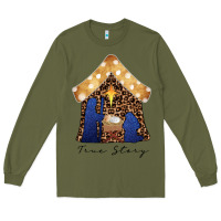 Army Green True Story Black Long Sleeve Tee - CowhideDigitalArt