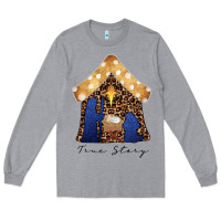 Heather Grey True Story Black Long Sleeve Tee - CowhideDigitalArt