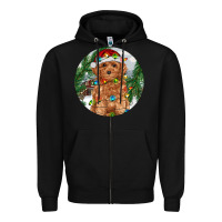 Black Toy Poodle And Farm Zipper Hoodie - RanaPortraitStore