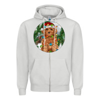 Dove Grey Toy Poodle And Farm Zipper Hoodie - RanaPortraitStore