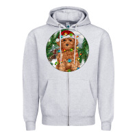 Heather Grey Toy Poodle And Farm Zipper Hoodie - RanaPortraitStore