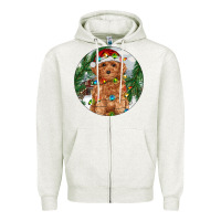 Oatmeal Heather Toy Poodle And Farm Zipper Hoodie - RanaPortraitStore