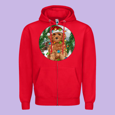 Toy Poodle And Farm Zipper Hoodie Designed By Ranaportraitstore