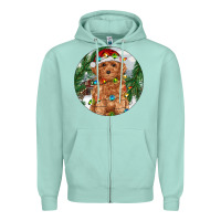 Seafoam Toy Poodle And Farm Zipper Hoodie - RanaPortraitStore