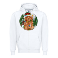 White Toy Poodle And Farm Zipper Hoodie - RanaPortraitStore