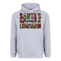 Heather Grey santa's favorite librarian Heavyweight Hoodie - Jasminsmagicworld