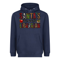 Navy santa's favorite librarian Heavyweight Hoodie - Jasminsmagicworld