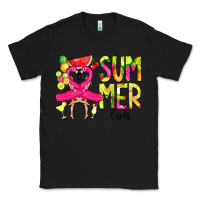 Black Summer Girls Flamingo Classic Tee - CowCowDesign