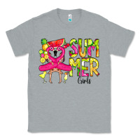 Heather Grey Summer Girls Flamingo Classic Tee - CowCowDesign