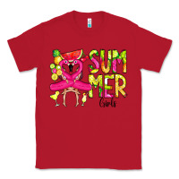 Red Summer Girls Flamingo Classic Tee - CowCowDesign