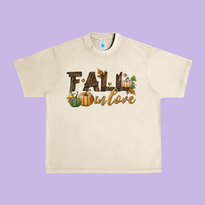 Fall In Love Urban Heavy Tee Designed By Bundleandbundleshop