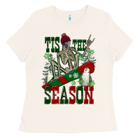 Bone tis the season skeleton snowboard Ladies Tee - FaDigitalArtStudio