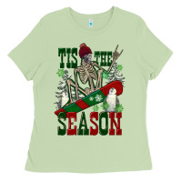Matcha tis the season skeleton snowboard Ladies Tee - FaDigitalArtStudio