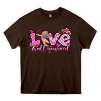 Chocolate Brown love is all you need Heavy Core Tee - OliviaCreatesArt