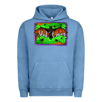 Pigment Pebble Blue bat shit crazy with background Urban Hoodie - Jasminsmagicworld
