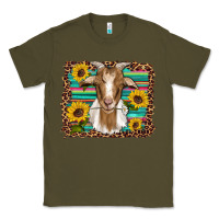 Army Green goat daisy sunflowers leopard serape glitter Classic Tee - Artiststas