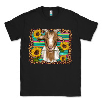 Black goat daisy sunflowers leopard serape glitter Classic Tee - Artiststas