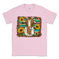 Bubblegum Pink goat daisy sunflowers leopard serape glitter Classic Tee - Artiststas
