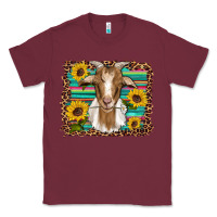 Burgundy goat daisy sunflowers leopard serape glitter Classic Tee - Artiststas