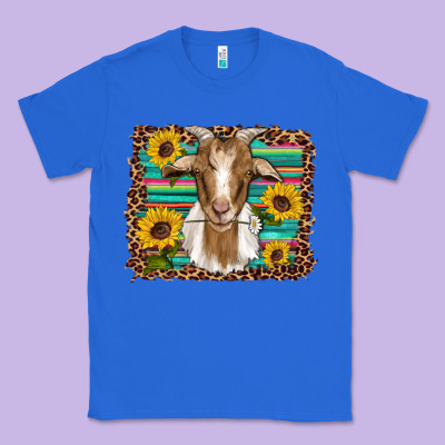 Goat Daisy Sunflowers Leopard Serape Glitter Classic Tee Designed By Artiststas