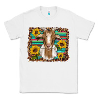 White goat daisy sunflowers leopard serape glitter Classic Tee - Artiststas