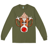 Army Green Coffee  Animal Long Sleeve Tee - CowhideDigitalArt