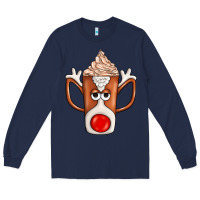 Navy Coffee  Animal Long Sleeve Tee - CowhideDigitalArt