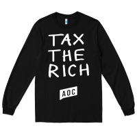 Black aoc tax the rich Long Sleeve Tee - baoMotion