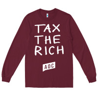 Burgundy aoc tax the rich Long Sleeve Tee - baoMotion