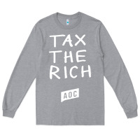 Heather Grey aoc tax the rich Long Sleeve Tee - baoMotion