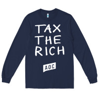 Navy aoc tax the rich Long Sleeve Tee - baoMotion