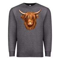 Charcoal Heather long haired cow Premium Sweatshirt - Jasminsmagicworld