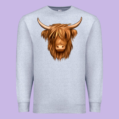 Long Haired Cow Premium Sweatshirt Designed By Jasminsmagicworld