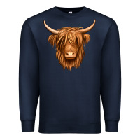 Navy long haired cow Premium Sweatshirt - Jasminsmagicworld