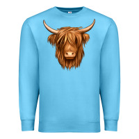 Ocean Blue long haired cow Premium Sweatshirt - Jasminsmagicworld