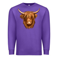 Purple long haired cow Premium Sweatshirt - Jasminsmagicworld