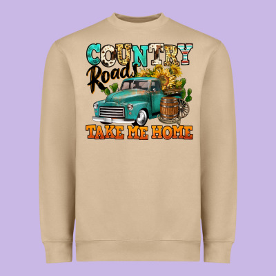 Country Roads Take Me Home Vintage Truck Heavyweight Sweatshirt Designed By Jasminsmagicworld