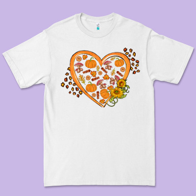 Western Autumn Heart Premium Tee Designed By Fadigitalartstudio