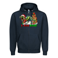 Navy T- Rex X-Mas Mood Zipper Hoodie - RanaPortraitStore