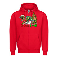 Red T- Rex X-Mas Mood Zipper Hoodie - RanaPortraitStore