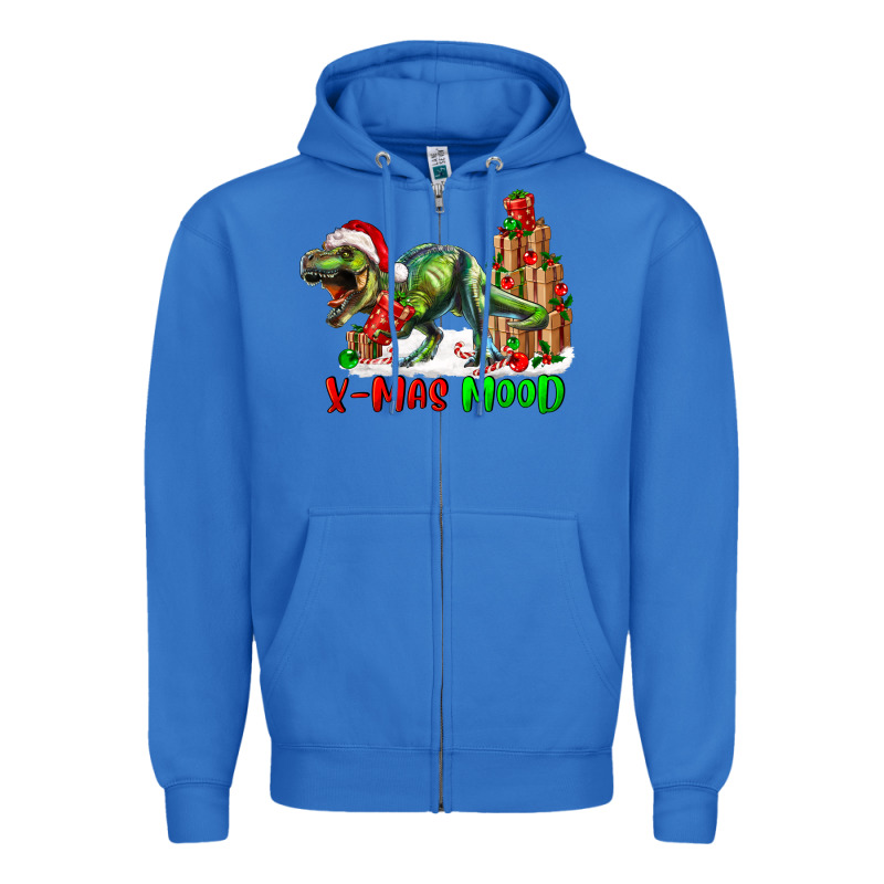 T- Rex X-mas Mood Zipper Hoodie by RanaPortraitStore | Teevron