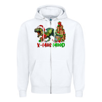 White T- Rex X-Mas Mood Zipper Hoodie - RanaPortraitStore