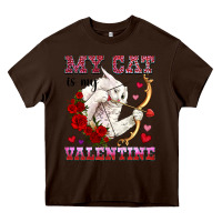 Chocolate Brown my cat is my valentine Heavy Core Tee - OliviaCreatesArt