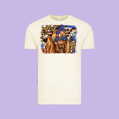 4th Of July Highland Cattle Vintage Tee Designed By Ranaportraitstore