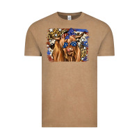 Vintage Coffee 4th of July Highland Cattle Vintage Tee - RanaPortraitStore