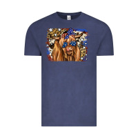 Vintage Denim 4th of July Highland Cattle Vintage Tee - RanaPortraitStore