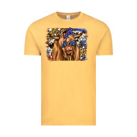 Vintage Mustard 4th of July Highland Cattle Vintage Tee - RanaPortraitStore